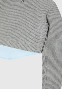 Knitted Jumper With Shirt Detail