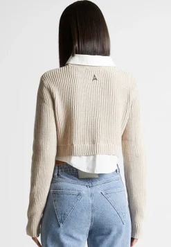 Knitted Jumper With Shirt Detail