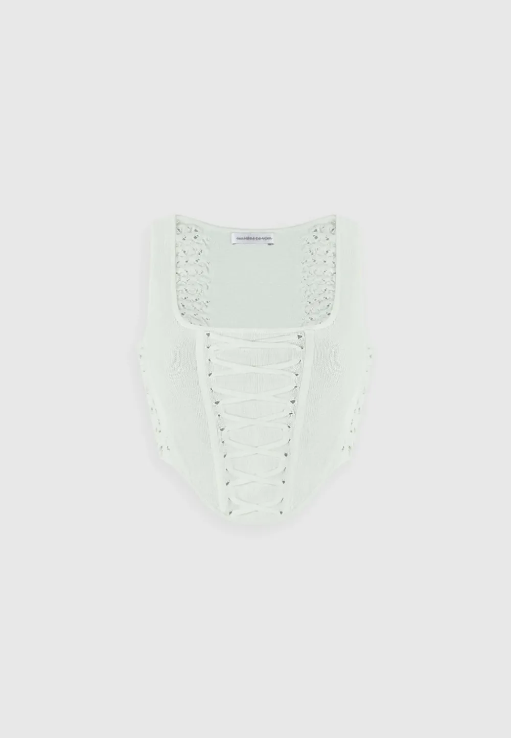 Knitted Lace Up Corset Top