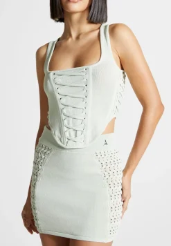 Knitted Lace Up Corset Top