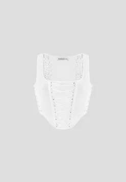 Knitted Lace Up Corset Top