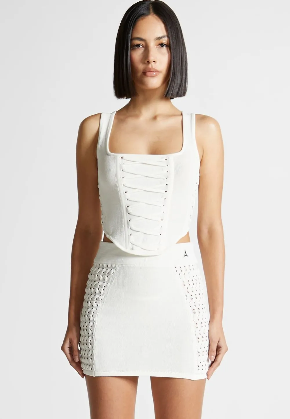 Knitted Lace Up Corset Top