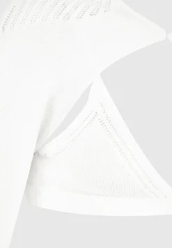 Knitted Sleeve Overlay With Bralette - White