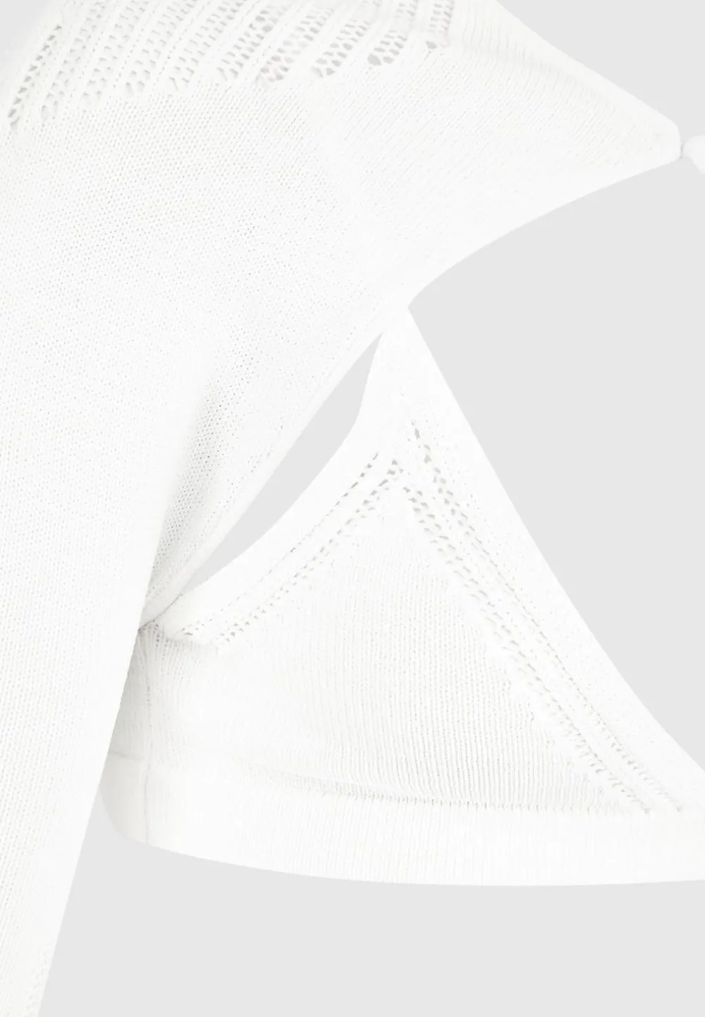 Knitted Sleeve Overlay With Bralette - White