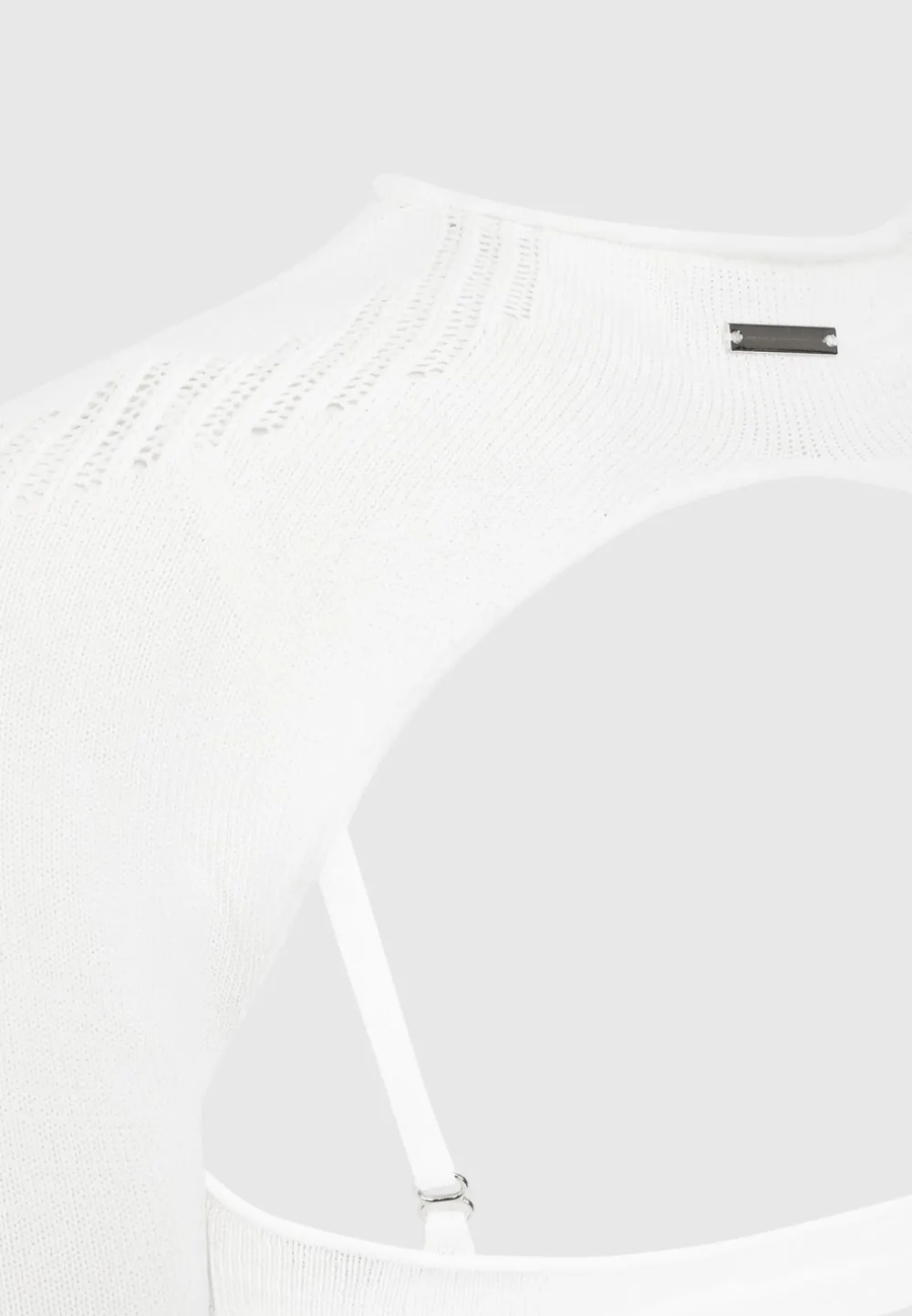 Knitted Sleeve Overlay With Bralette - White