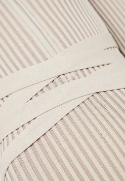 Knitted Two Tone Jumpsuit With Belt