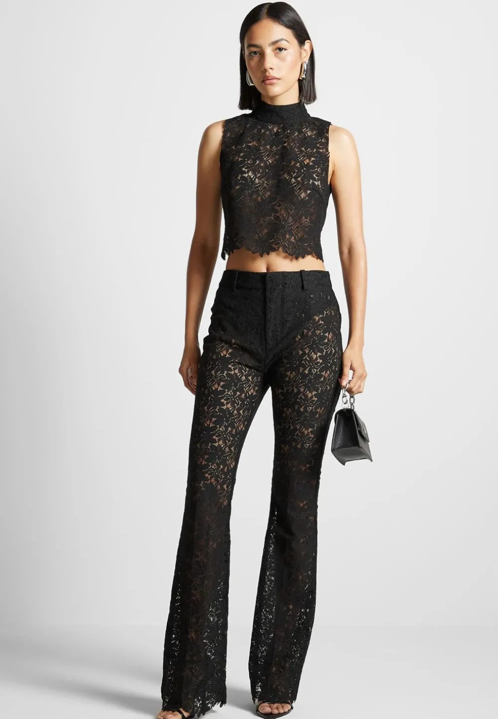 Lace Fit And Flare Trousers