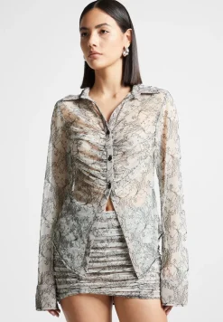 Lace Mesh Contour Shirt