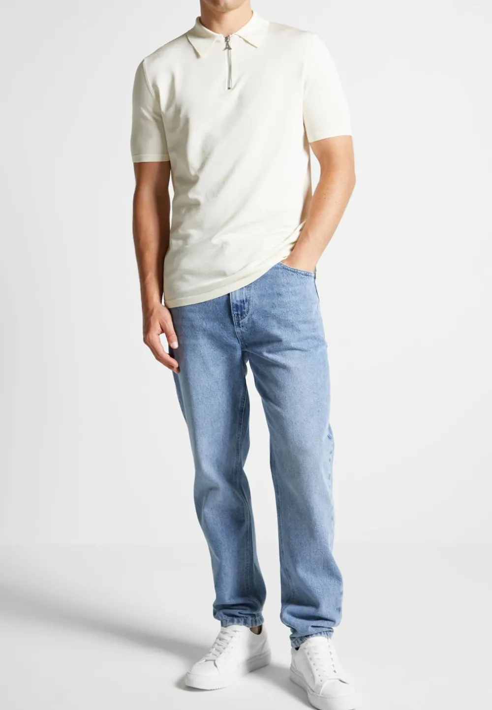 Luxe Polo Top With Zip