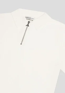 Luxe Polo Top With Zip