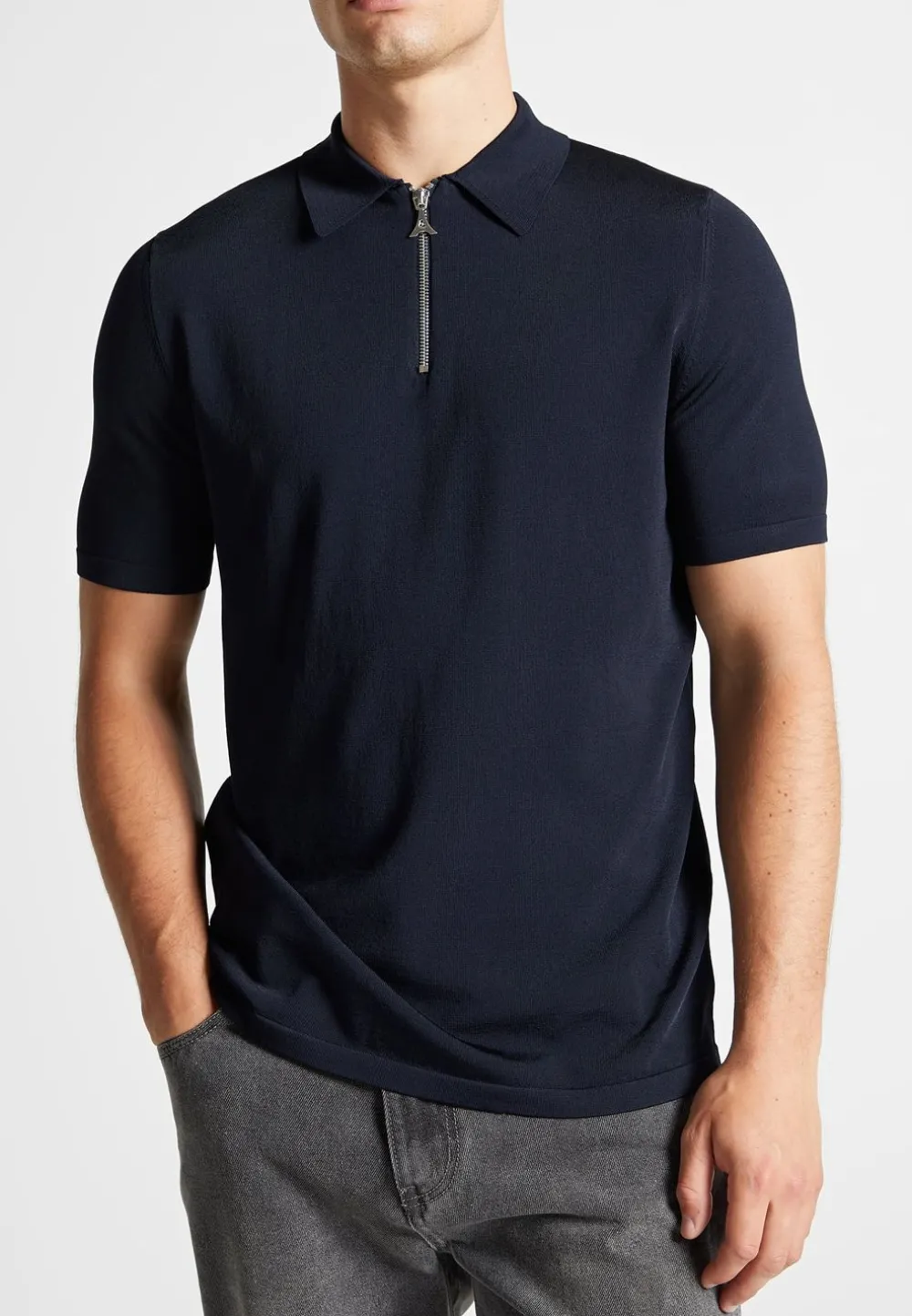 Luxe Polo Top With Zip