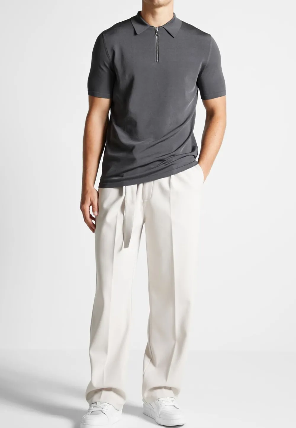 Luxe Polo Top With Zip