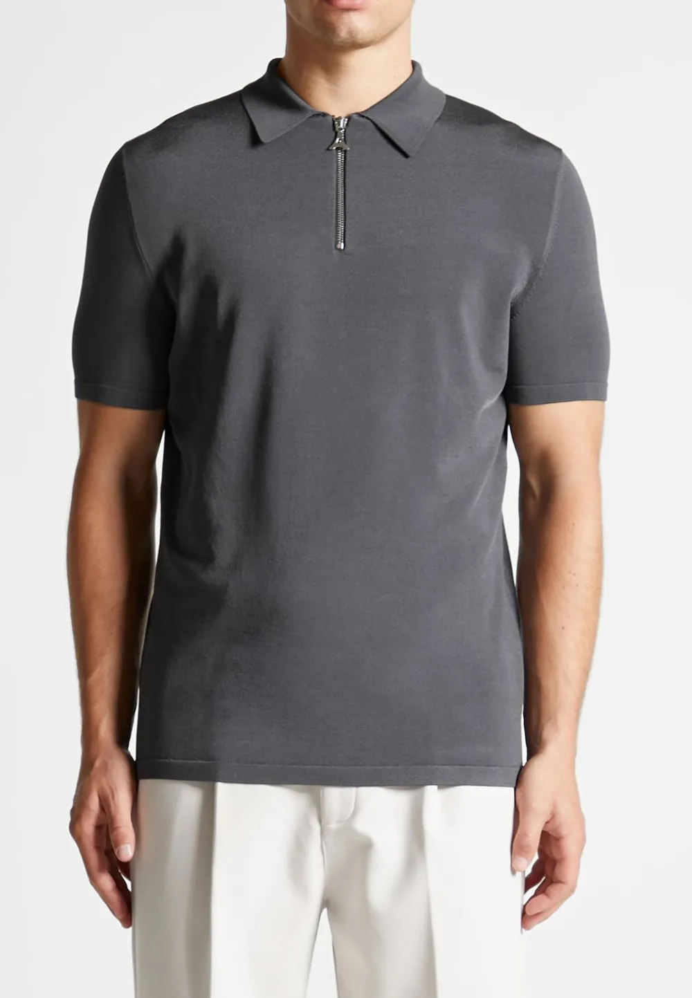 Luxe Polo Top With Zip