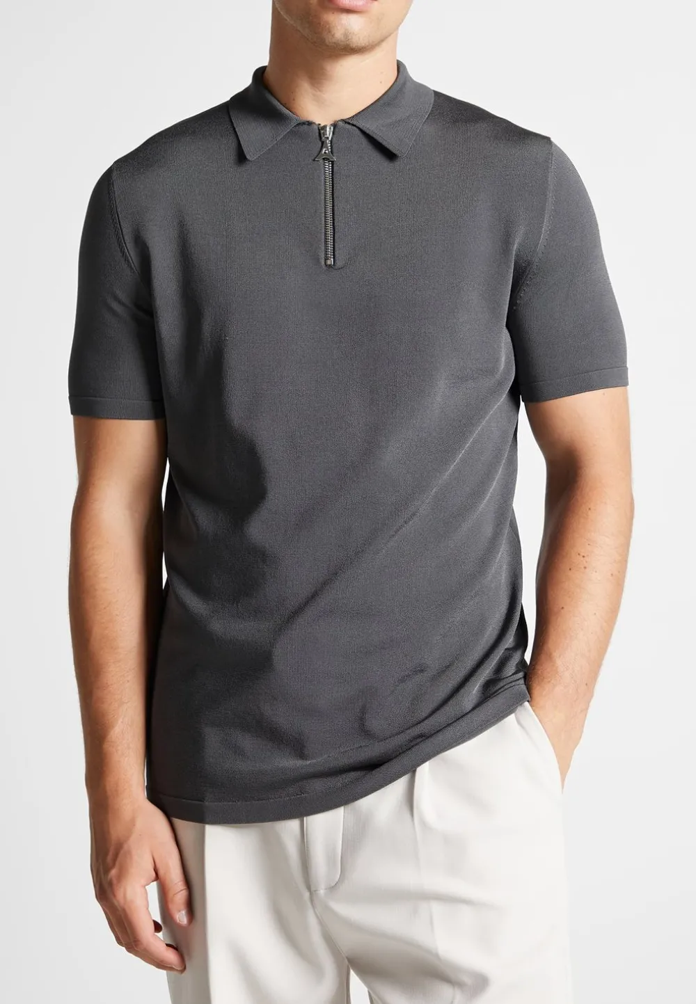Luxe Polo Top With Zip
