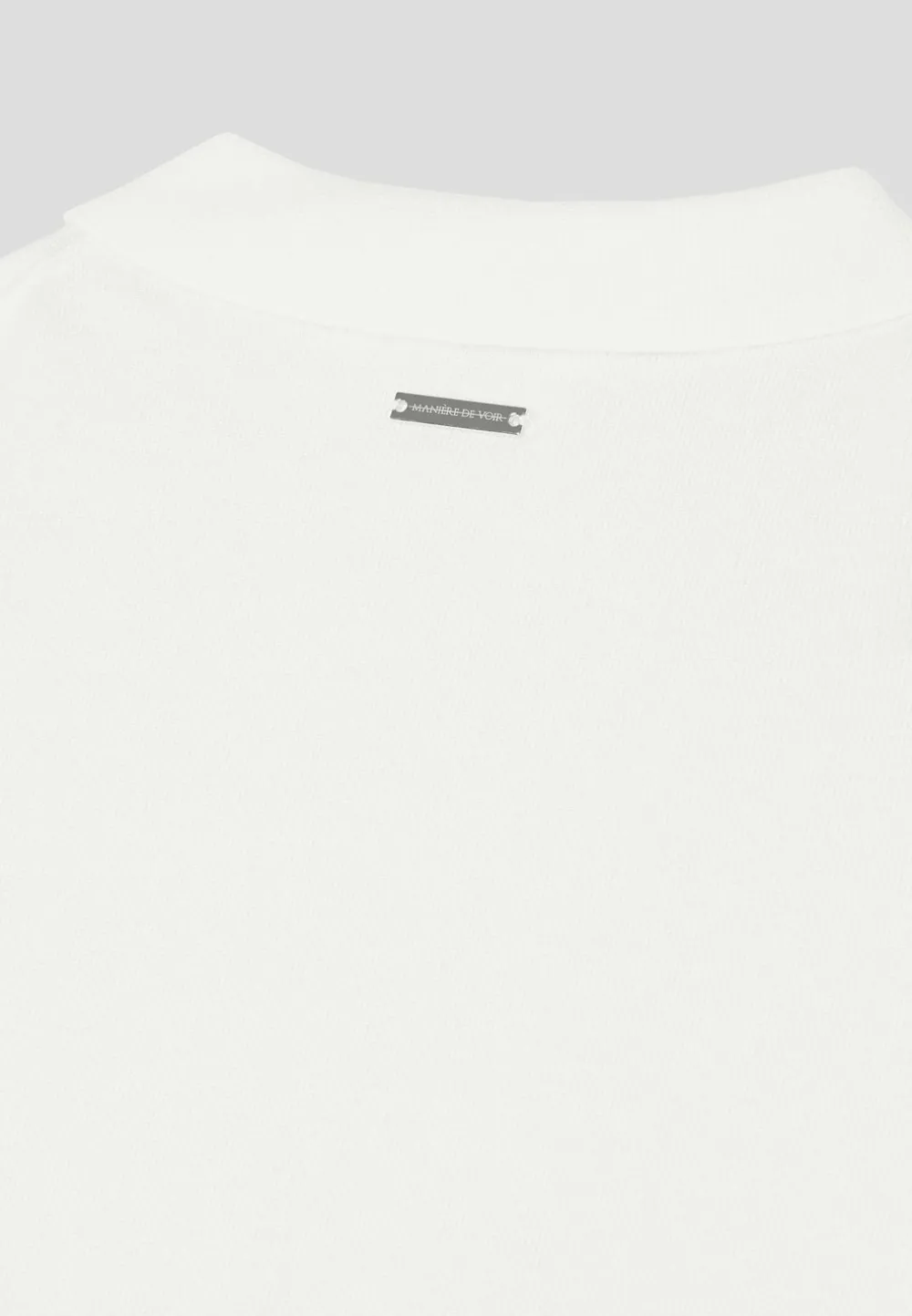 Merino Wool Long Sleeve Polo Top With Zip