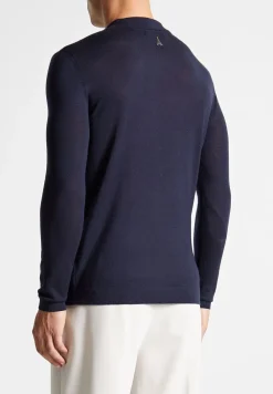 Merino Wool Long Sleeve Revere Polo Shirt