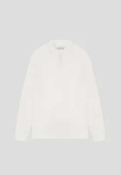 Merino Wool Long Sleeve Revere Polo Shirt