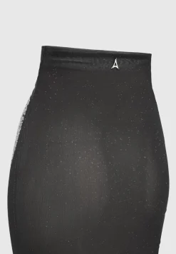 Mesh Printed Maxi Skirt - Black