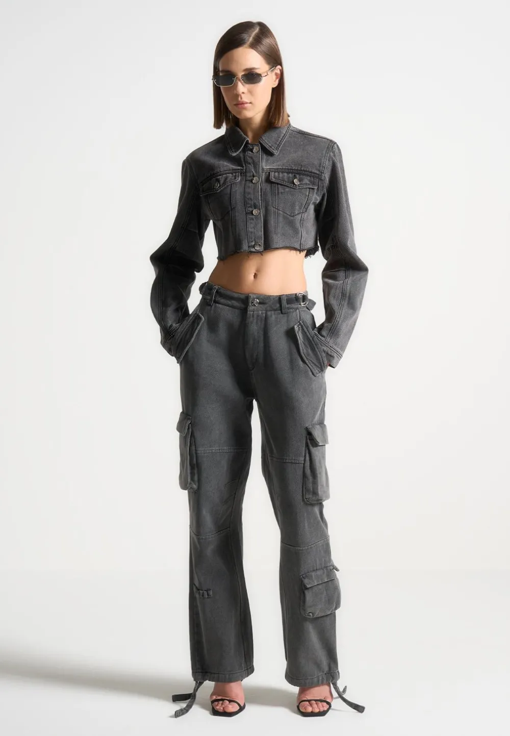 Mid Rise Cargo Pants