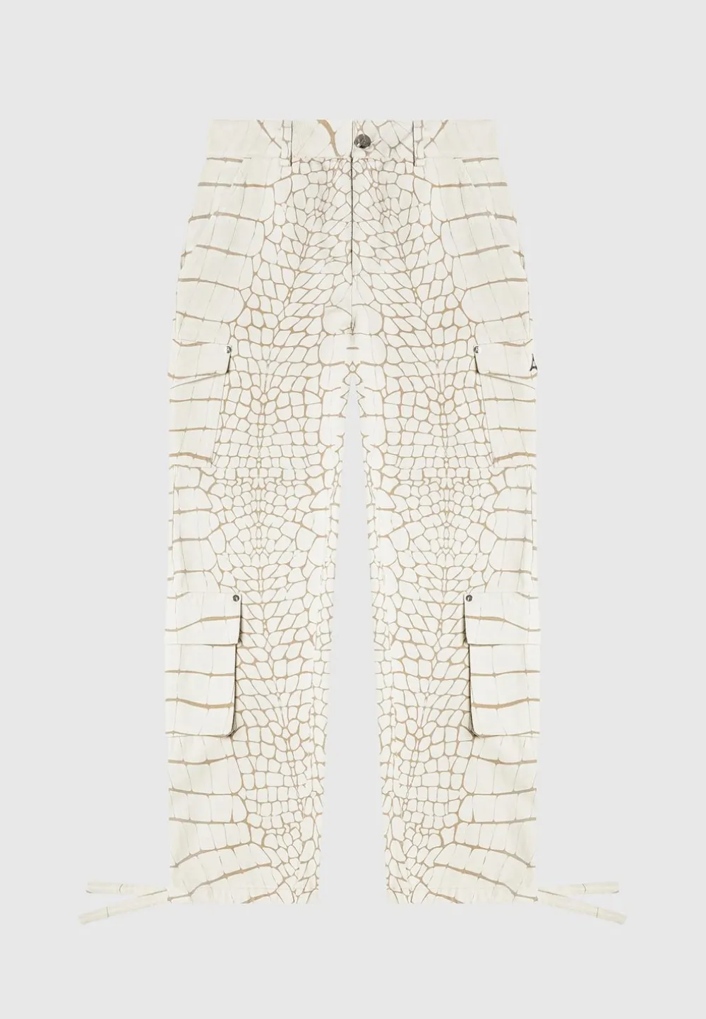 Mid Rise Croc Print Cargo Pants