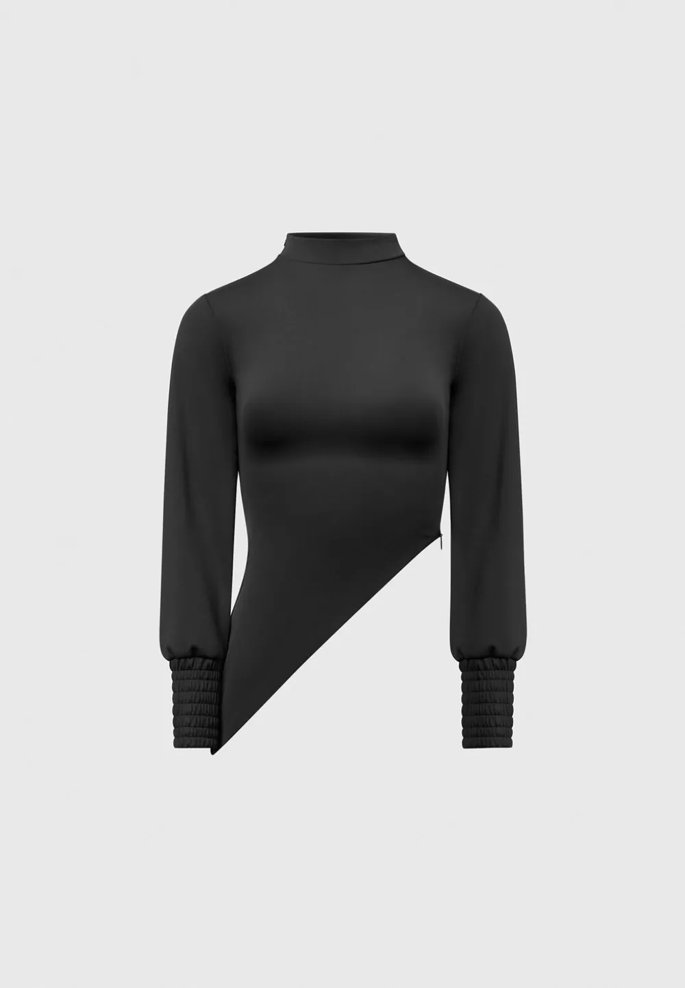 Mock Neck Asymmetric Top