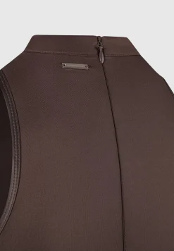 Neoprene & Satin Wrap Bodycon Dress