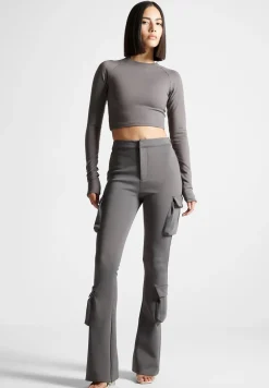 Neoprene Cargo Fit And Flare Leggings
