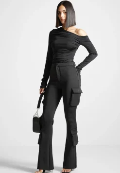 Neoprene Cargo Fit And Flare Leggings