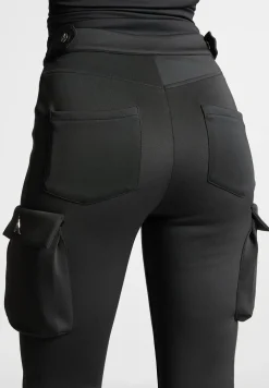 Neoprene Cargo Fit And Flare Leggings