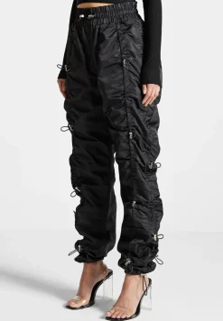 Nylon Bungee Ruched Cargo Pants