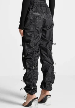 Nylon Bungee Ruched Cargo Pants