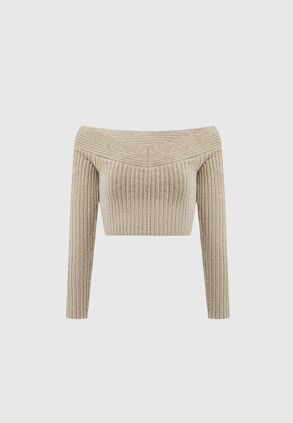 Off Shoulder Knit Crop Top