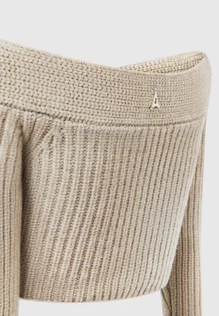 Off Shoulder Knit Crop Top