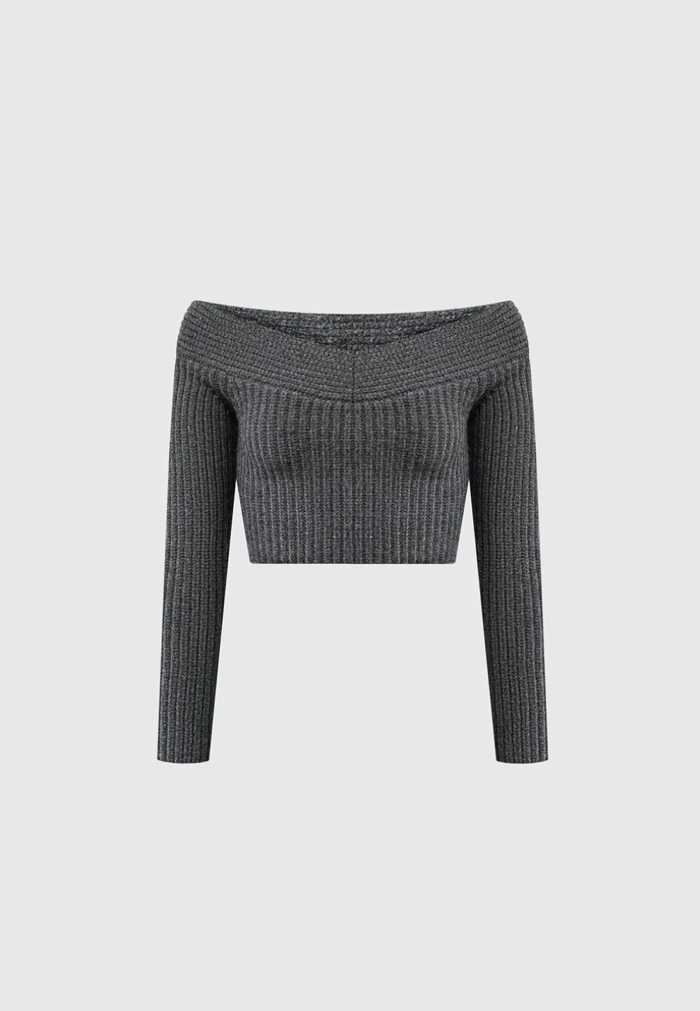 Off Shoulder Knit Crop Top