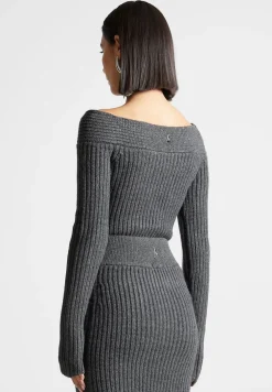 Off Shoulder Knit Crop Top