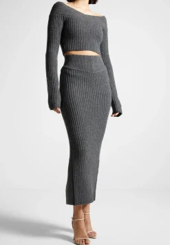 Off Shoulder Knit Crop Top