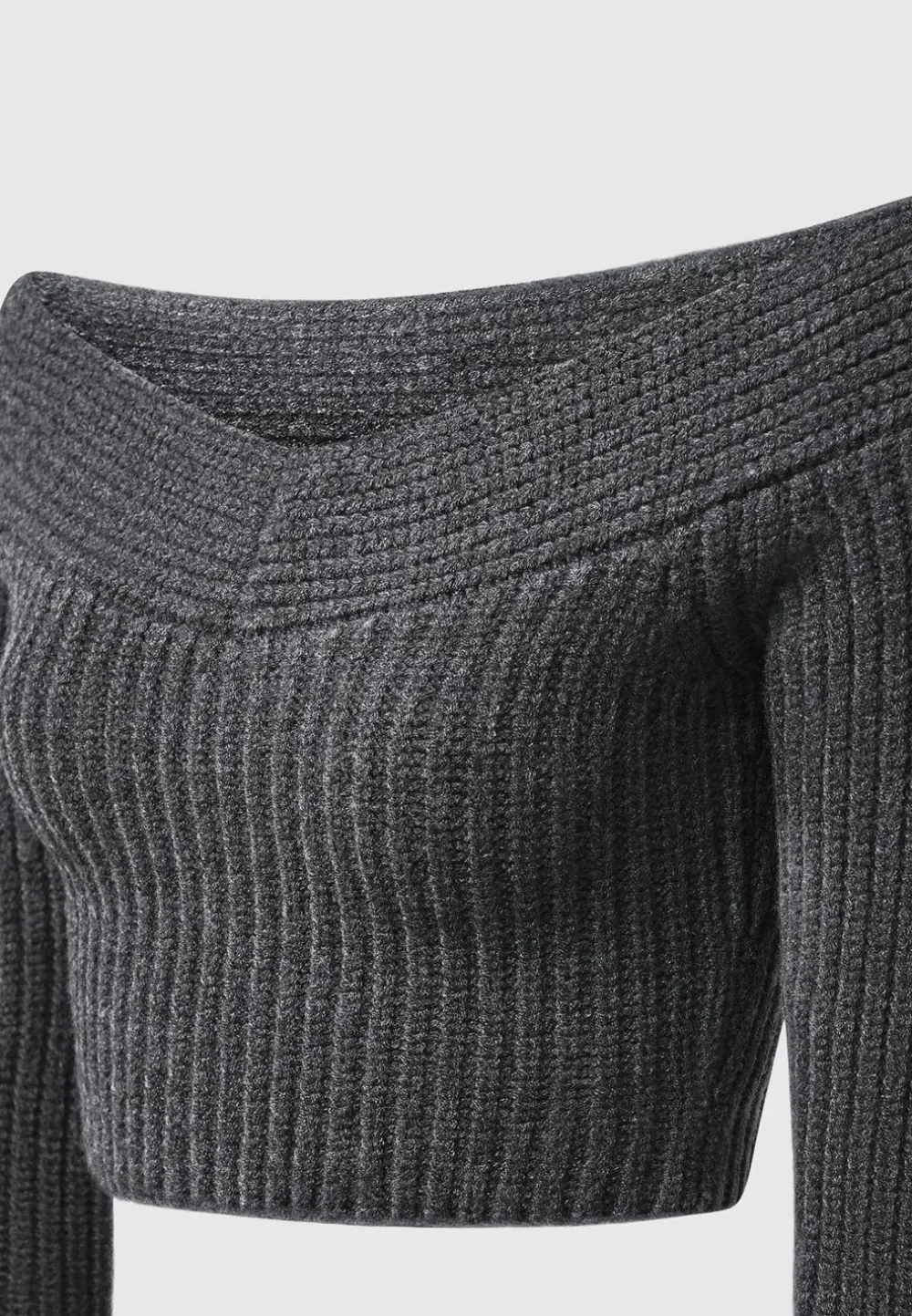 Off Shoulder Knit Crop Top