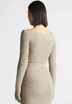 Off Shoulder Knit Crop Top