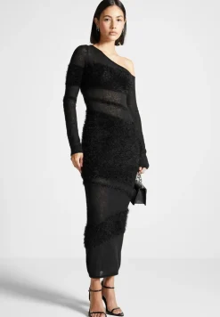 Off Shoulder Knitted Maxi Dress