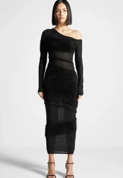 Off Shoulder Knitted Maxi Dress