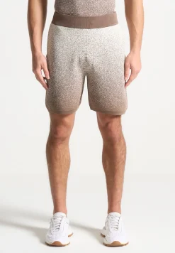 Ombre Knit Shorts - Taupe/White