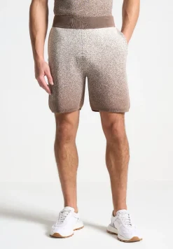 Ombre Knit Shorts - Taupe/White