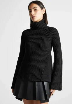 Open Back Knit Roll Neck Jumper