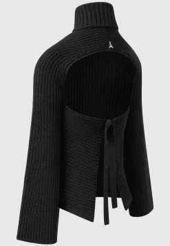 Open Back Knit Roll Neck Jumper