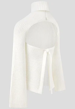 Open Back Knit Roll Neck Jumper