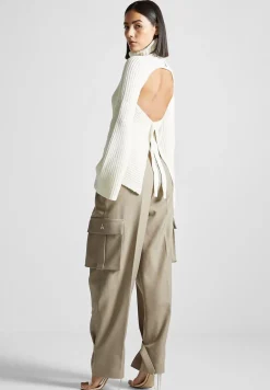 Open Back Knit Roll Neck Jumper