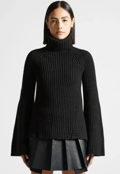 Open Back Knit Roll Neck Jumper
