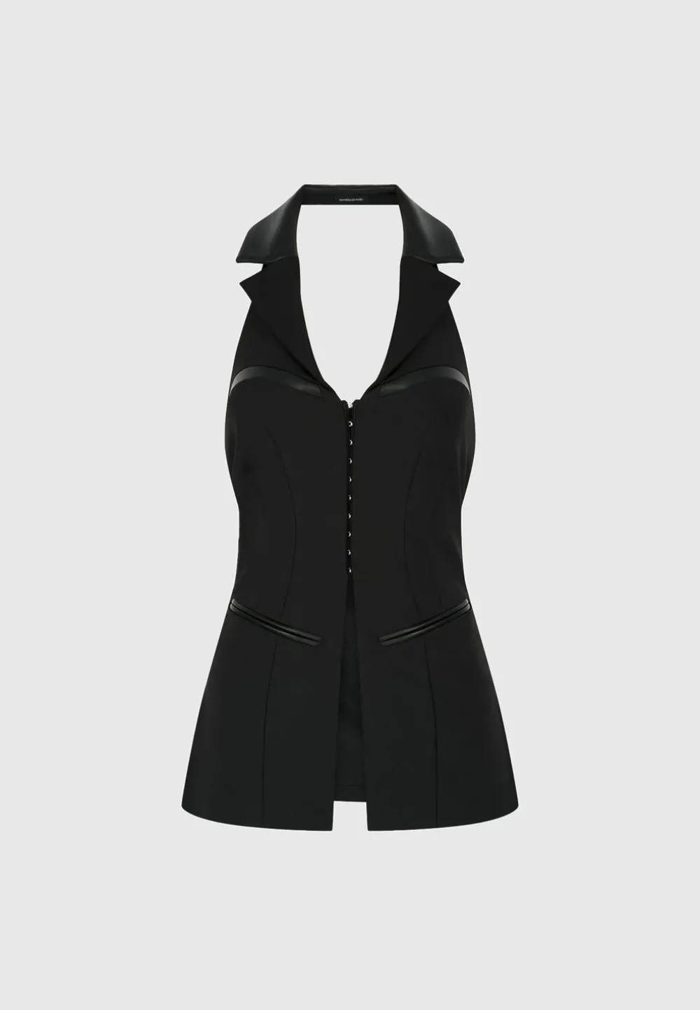 Open Back Waistcoat With Vegan Leather