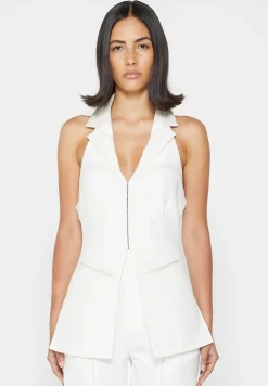 Open Back Waistcoat With Vegan Leather