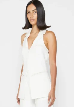 Open Back Waistcoat With Vegan Leather